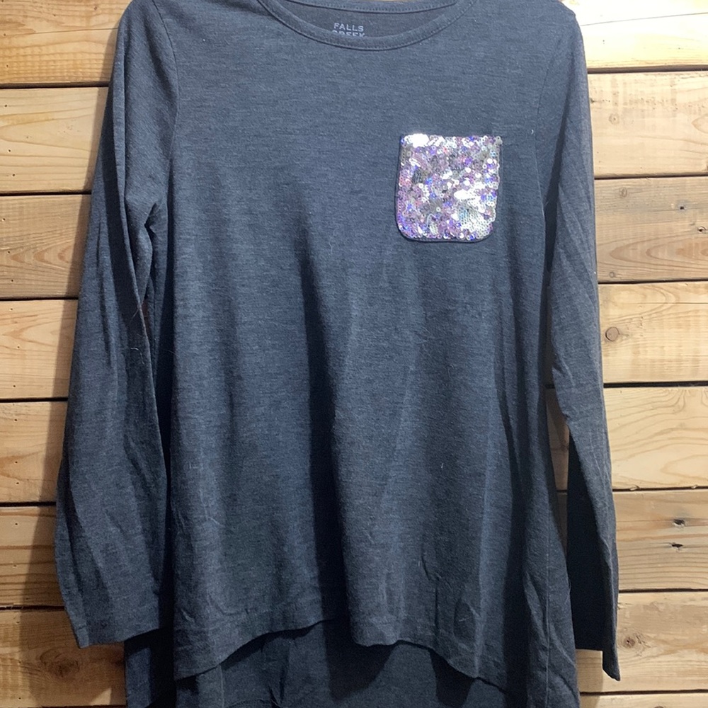 dark grey long sleeve shirt